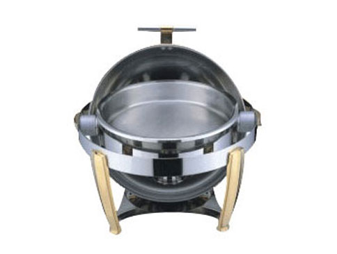 YLQH004 luxurious gold-plated round flip-open meal furnace