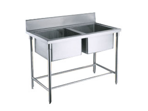 YLQQ005 (assembled) stainless steel two-basin rinse table