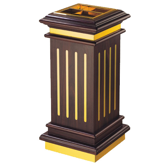 YLDF152 Romanesque wooden garbage bin (American hearts finishes)