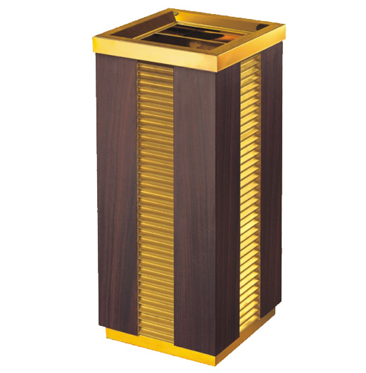 YLDF153 gold corrugated garbage bin (American hearts finishes)